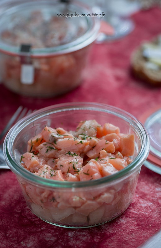 Recette De Tartare De Saumon Marine Et Des De Poire Jujube En