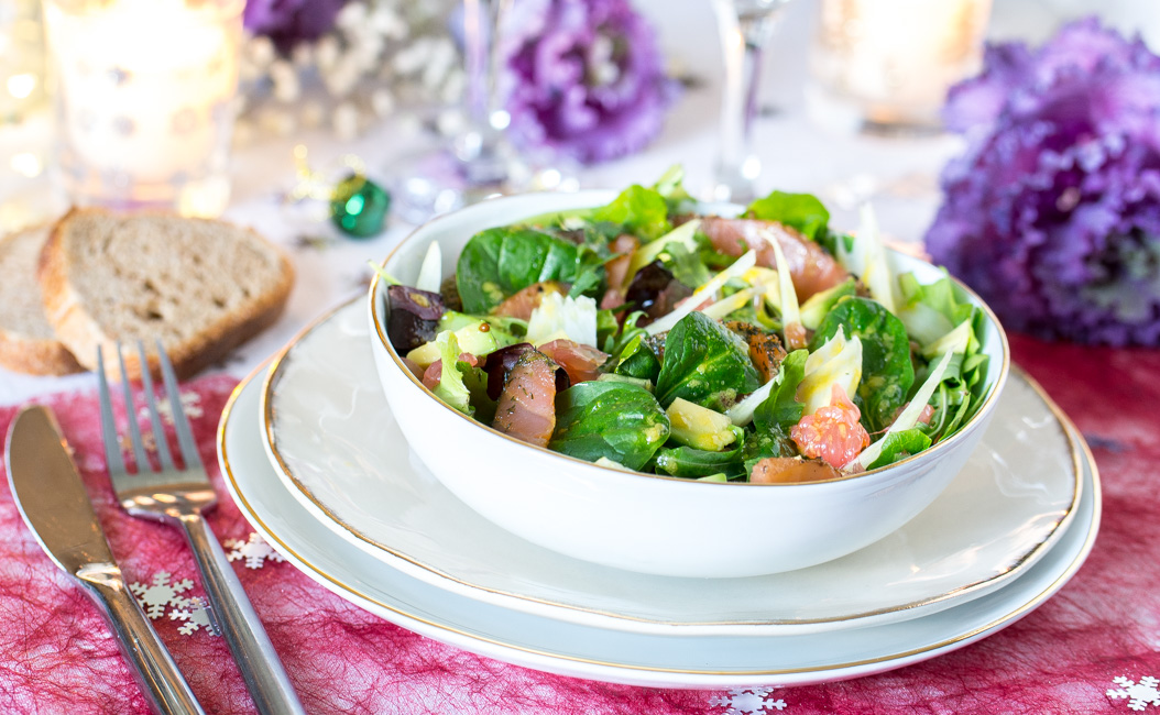 Idée salade simple, fraiche, légère et raffinée pour repas de fêtes